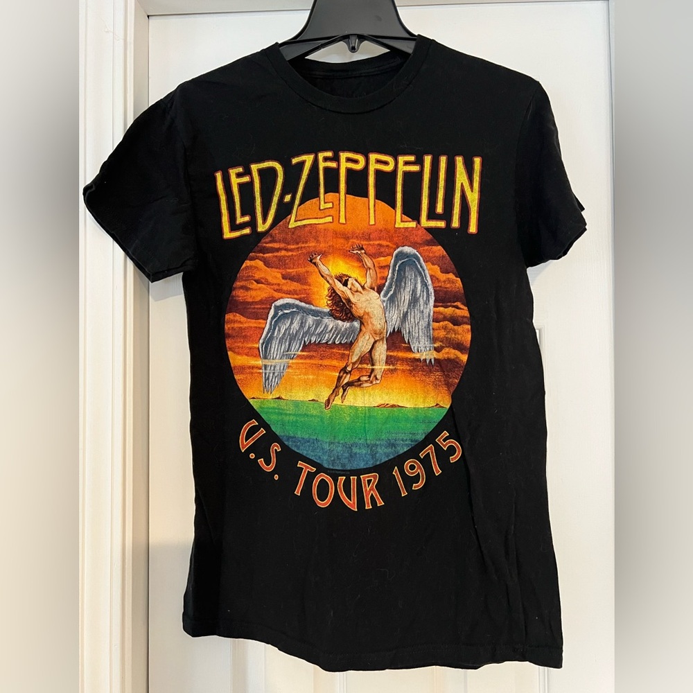 Led Zeppelin U.S. Tour 1975 Black T-Shirt